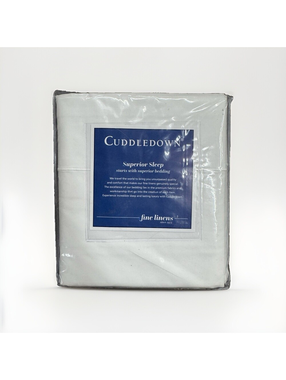 (A) Cuddledown 500TC Italian Percale King Flat Sheet White 100% Cotton NEW
